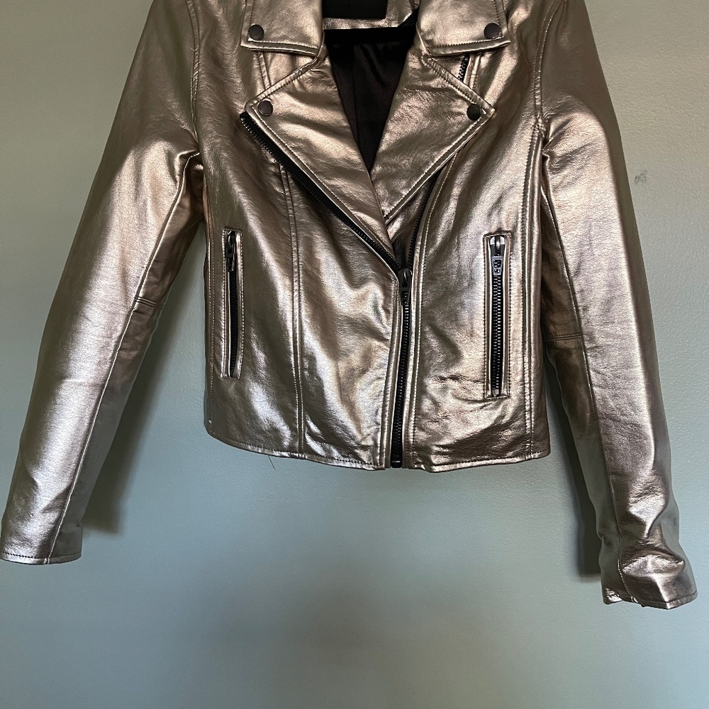 Blank NYC Pewter Leather Moto Jacket